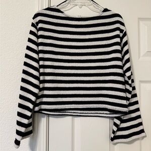 Black and White Striped Sweater - XS